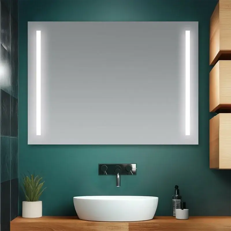 Promozione Specchio bagno 105x70 cm con LED laterali e installazione reversibile