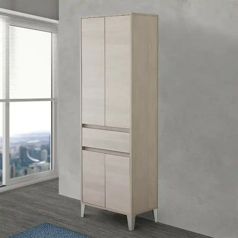 Più Venduto Colonna bagno da terra L. 60 cm Way rovere chiaro 4 ante e 1 cassetto