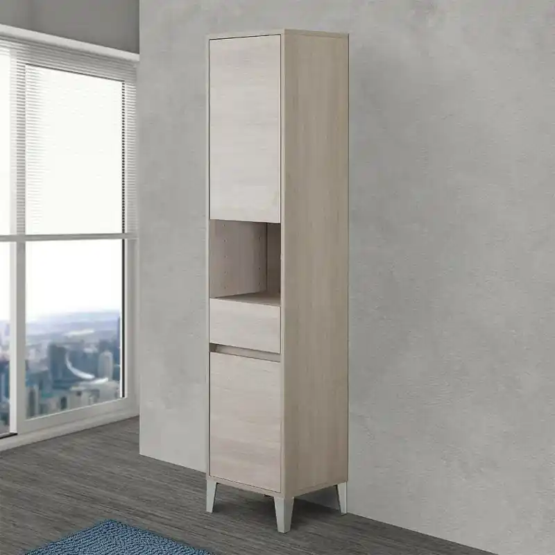 Ordina Subito Armadio bagno da terra L. 40 cm Way rovere chiaro con vano a giorno