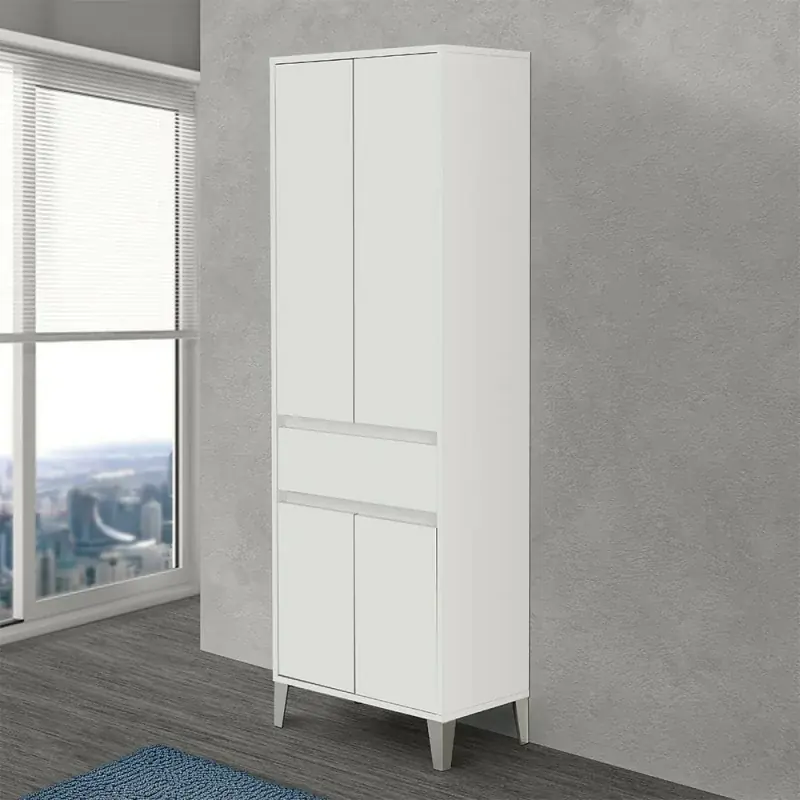 Offerta Del Giorno Colonna bagno da terra L. 60 cm Way bianco lucido 4 ante e 1 cassetto