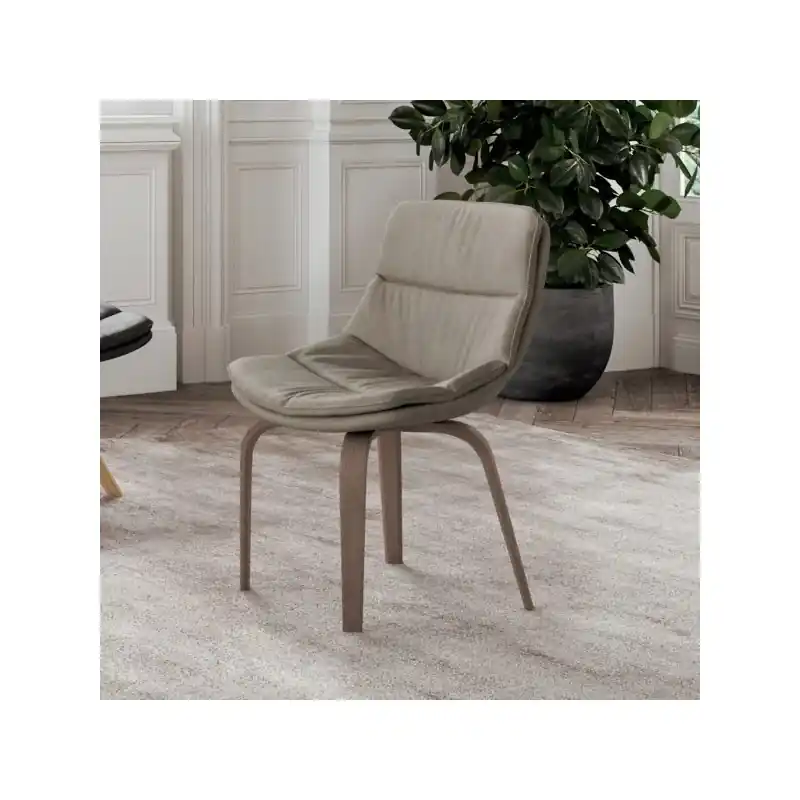 Ozzio Poltroncina girevole Selena art. S060 struttura in rovere e seduta in tessuto da H.83 cm Scelto Dai Clienti