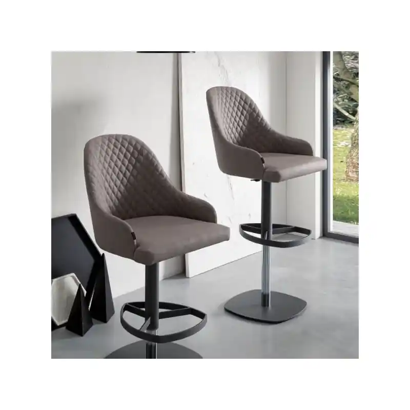 Ozzio Sgabello Dylan art. S509 struttura in metallo e seduta in tessuto da H.94.5/120.5 cm - Con braccioli Promozione