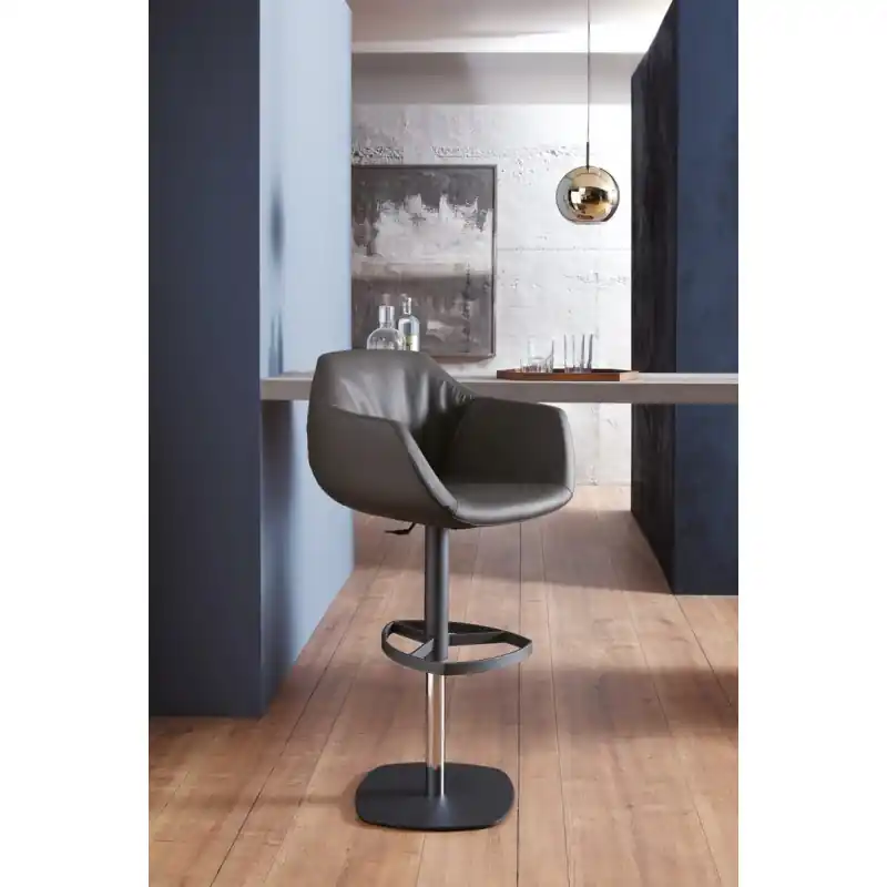 Ozzio Sgabello Piquet art. S550 struttura in metallo e seduta in tessuto da H.92/118.5 cm - Con braccioli Non Perdere