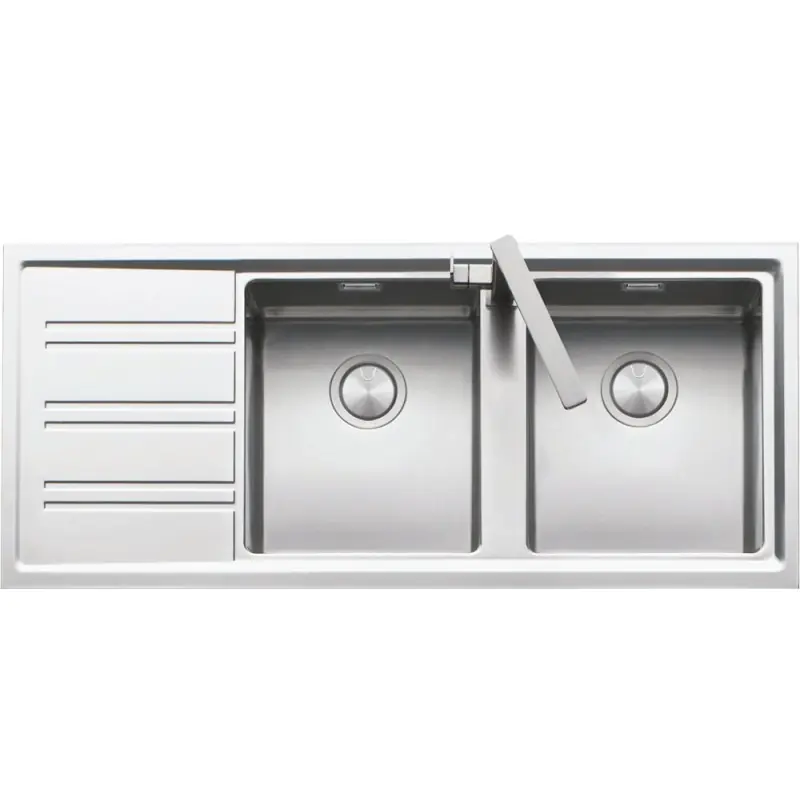 Barazza Lavello due vasche con gocciolatoio sx EASY KIT 1LES12RS finitura inox satinato da 116x50 cm Soddisfatti O Rimborsati