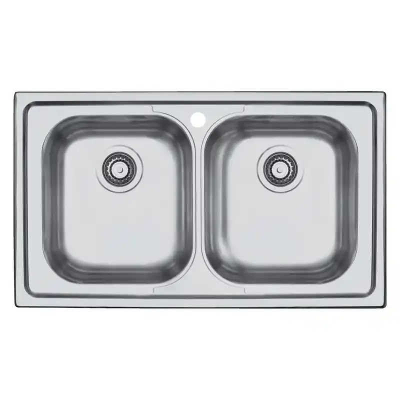 Nuova Collezione PRONTA CONSEGNA - Barazza Lavello due vasche B_FAST 1LFS92 finitura inox satinato da 86x50 cm