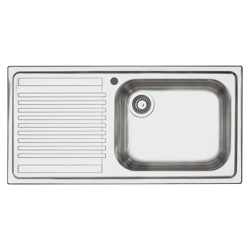 Barazza Lavello una vasca con gocciolatoio sx B_FAST 1LFS10S finitura inox satinato da 100x50 cm gocciolatoio a sinistra Sconto