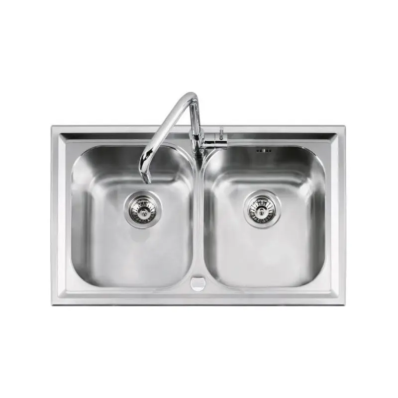 Barazza Lavello due vasche B_LEVEL 1LLV90/2 finitura inox satinato da 86x50 cm Offerta Lampo