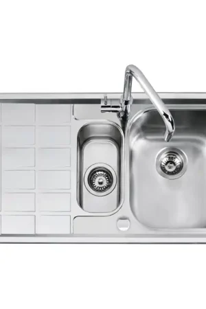 Affare Barazza Lavello una vasca con vaschetta e gocciolatoio sx B_LEVEL 1LLV100/S finitura inox satinato da 86x50 cm