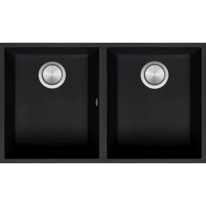 Nuova Collezione Barazza Lavello sottotop a due vasche SOUL 1QSO82NS finitura b_granite nero da 72x39.5 cm
