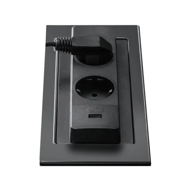 Ultima Occasione PRONTA CONSEGNA - Barazza Portaprese da top basculante da incasso 1PPBN con coperchio nero da 22.5 cm