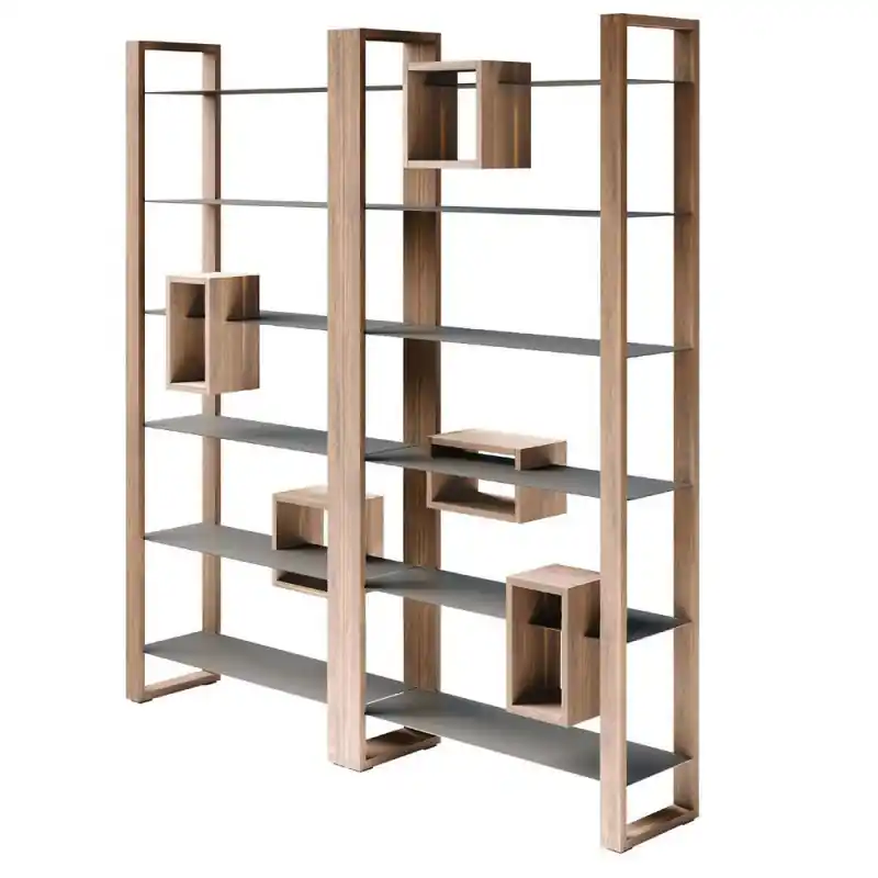 TavoloBello Libreria Air con struttura in legno e ripiani in metallo verniciato da L.240 cm e H.240 cm - VOUCHER EXTRA 19% NEL CARRELLO Miglior Prezzo