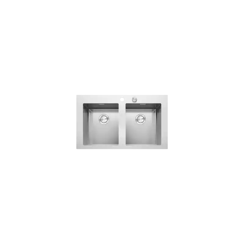 Barazza Lavello due vasche MOOD 1LMDR92 finitura inox satinato da 86x51 cm Ultimissimo Modello