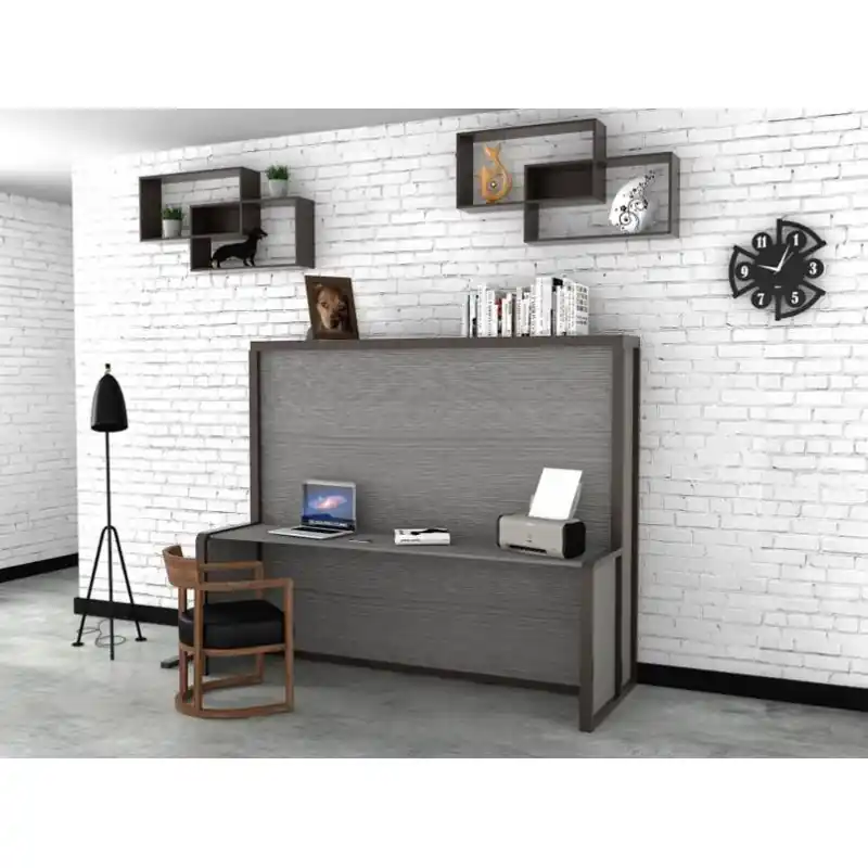 Nuova Collezione SmartBeds Letto matrimoniale a scomparsa ABE MAXI con scrivania ad apertura orizzontale da 219 cm