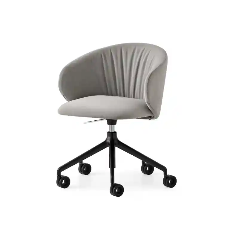 Saldi Connubia Sedia Home Office girevole Tuka Soft CB2164-MTO con struttura in alluminio e seduta a scelta - Con braccioli