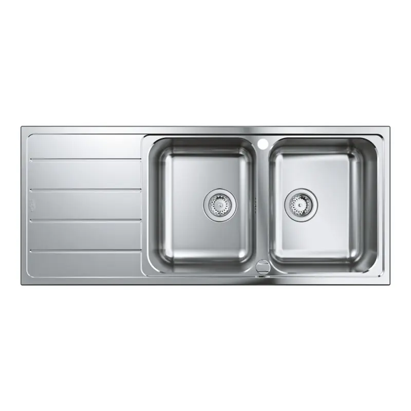 Miglior Prezzo Grohe Lavello due vasche con gocciolatoioo reversibile 31588SD1 finitura acciaio inox da 116x50 cm
