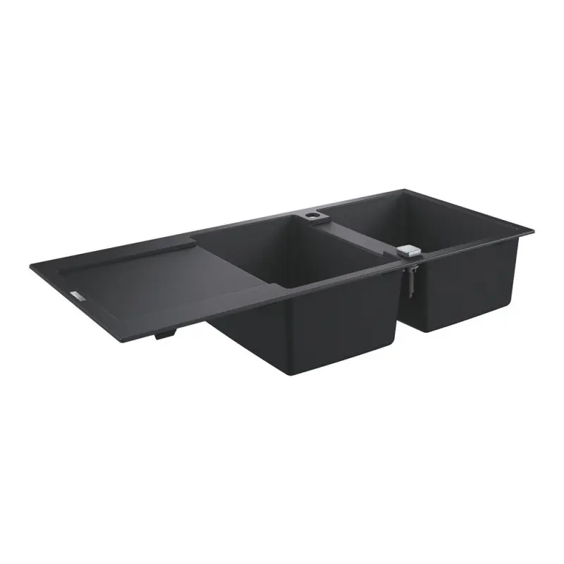 Offerta Del Giorno Grohe Lavello due vasche e gocciolatoio reversibile 31647AP0 finitura granite black da 116x50 cm