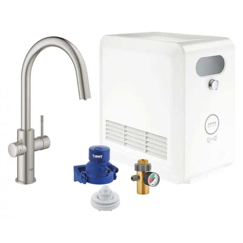 Quantità Limitata Grohe Miscelatore Blue Professional monocomando 31325DC2 finitura super steeel