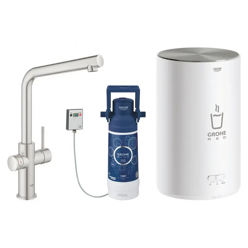 Di Tendenza Grohe Miscelatore e boiler taglia M Red Duo 30327DC1 finitura super steeel