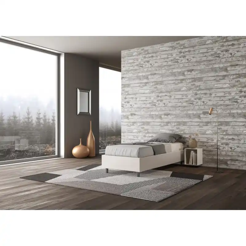 Offerta Speciale Ityhome Letto singolo sommier Azelia in similpelle da 80 cm