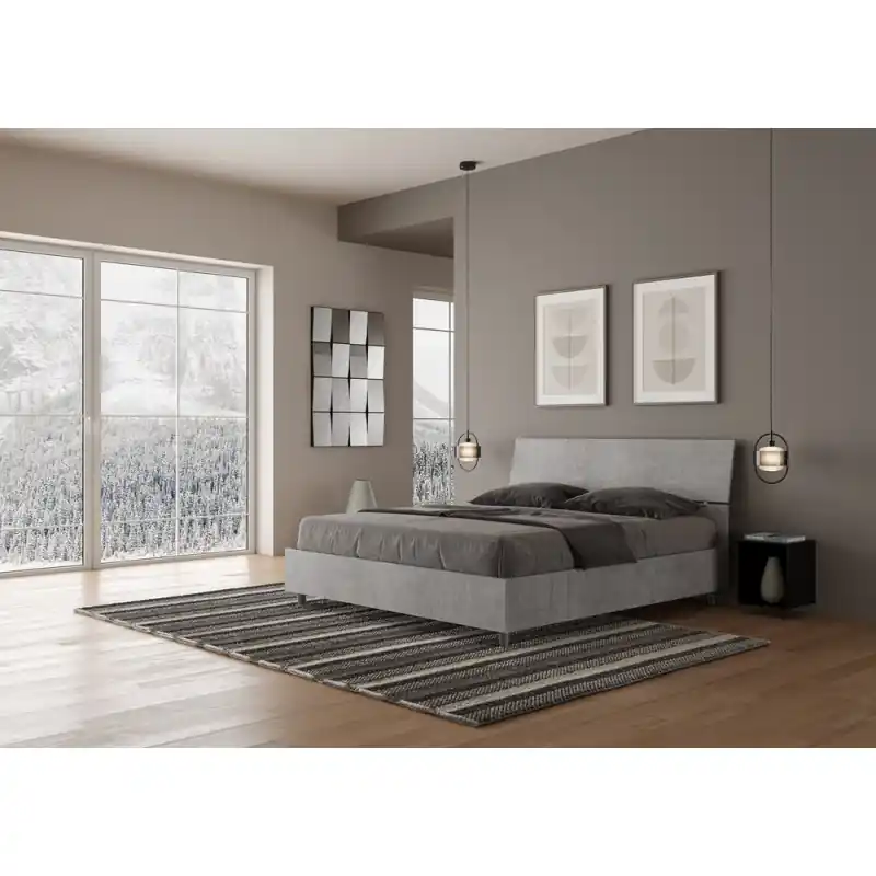 Sconto Ityhome Letto matrimoniale Demas in nobilitato da 160 cm
