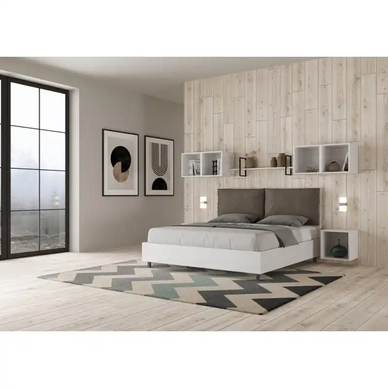 Soddisfatti O Rimborsati Ityhome Letto matrimoniale Egos Antea in nobilitato e similpelle da 160 cm