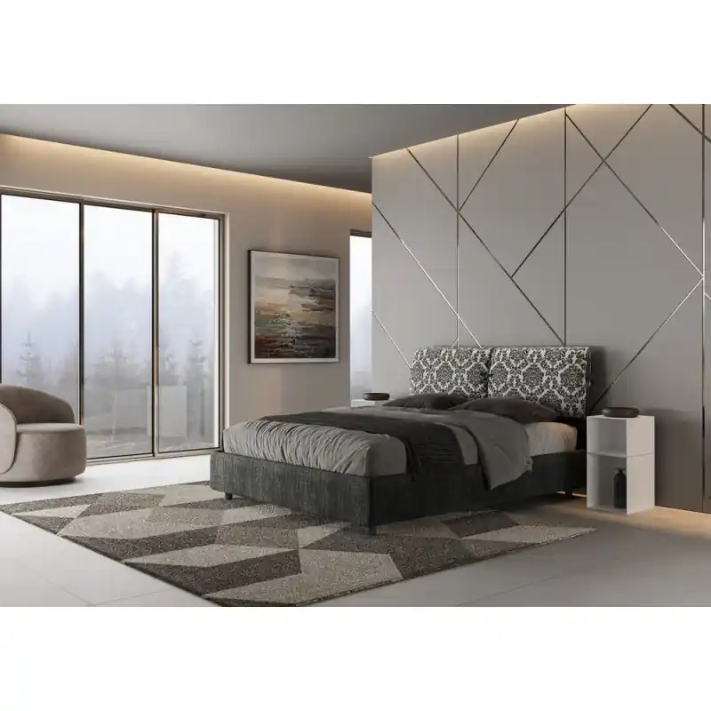 Offerta Speciale Ityhome Letto matrimoniale Mados in tessuto Agata 8 da 160 cm