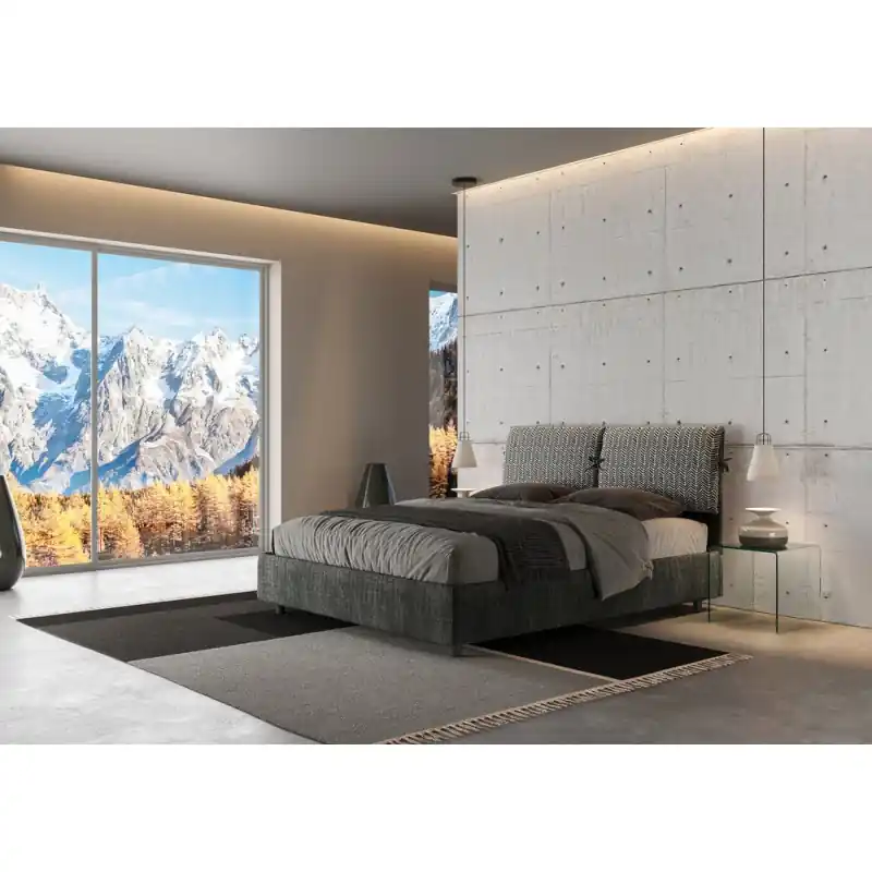 Scelto Dai Clienti Ityhome Letto matrimoniale Mados in tessuto Aragona 8 da 160 cm