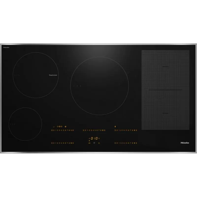 Miele Piano cottura a induzione KM 7699 FR in vetroceramica nero con cornice piatta in acciaio inox da 90 cm Scelto Dai Clienti