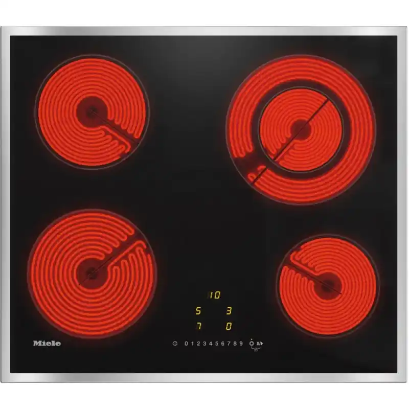 Esclusivo Miele Piano cottura elettrico KM 6520 FR in vetroceramica nero con cornice piatta in acciaio da 60 cm
