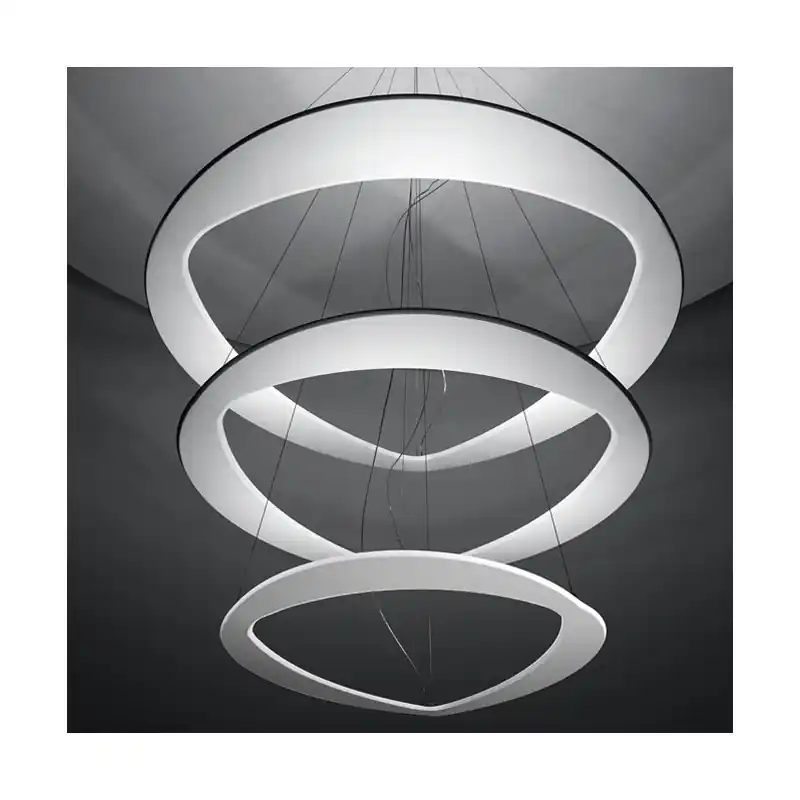 Popolare Minitallux Lampada a sospensione decentrata a LED Diadema 3D in diverse finiture by Icone Luce