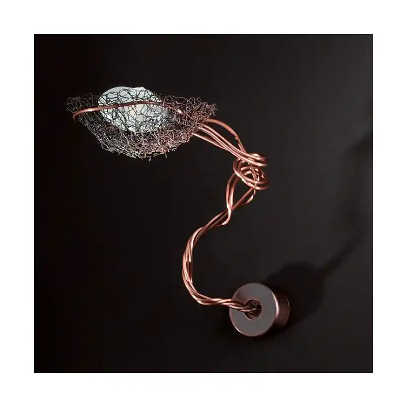 Consegna Rapida Minitallux Lampada a sospensione o a parete modellabile Nido AP1 P finitura rame by Icone Luce Lampadina non inclusa