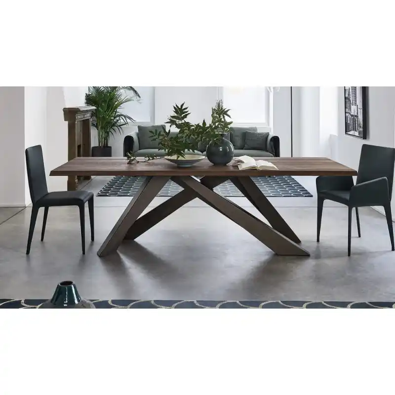 Bonaldo Tavolo fisso Big Table con struttura in metallo e piano a scelta da 180x90 cm Bestseller