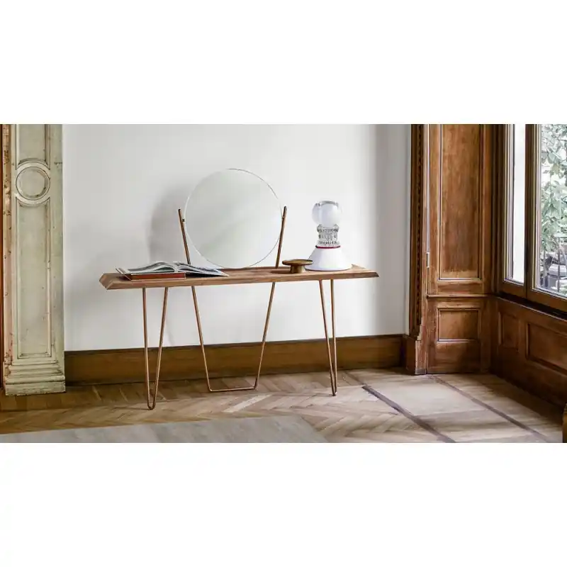 Occasione Bonaldo Vanity Coseno con struttura in metallo e piano in impiallacciato da 160x45 cm - Con specchio