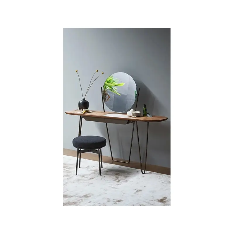Bonaldo Vanity Coseno Plus con struttura in metallo e piano in impiallacciato da 160x45 cm - Con specchio e cassetti Reso Gratuito