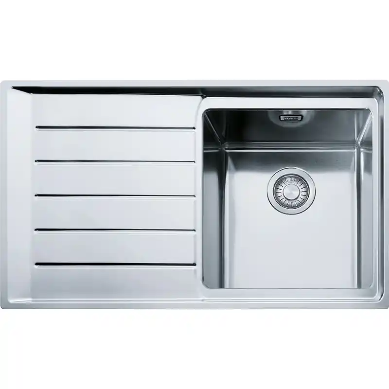 PRONTA CONSEGNA - Franke Lavello una vasca con gocciolatoio a sinistra Neptune Plus NPX 611 finitura inox satinato da 86x51 cm Ultima Occasione