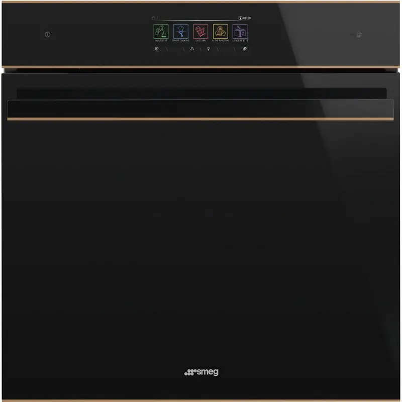 Smeg S Forno combinato vapore e microonde Galileo Omnichef SO6606WAPNR finitura vetro nero e rame da 60 cm Di Tendenza