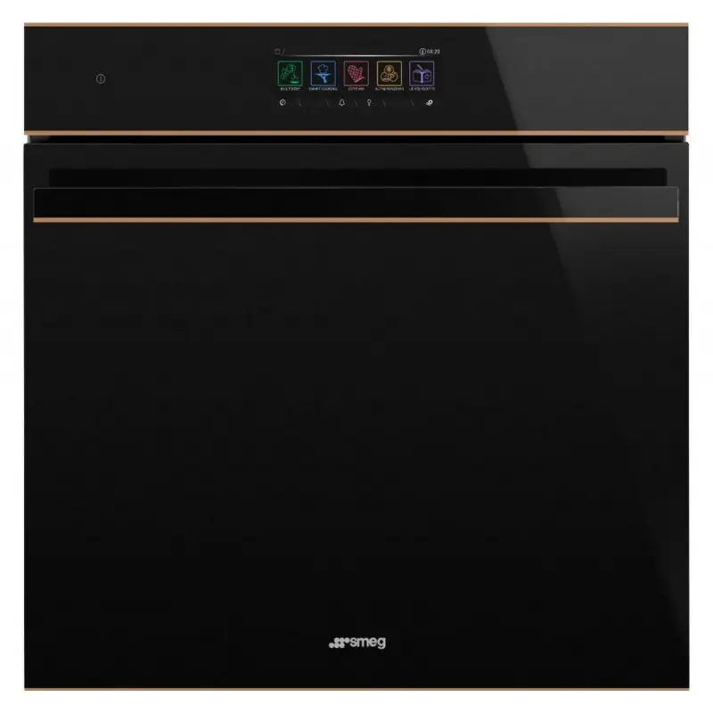 Smeg S Forno compatto combinato vapore Galileo Steam100 Pro SO4606WS4PNR finitura vetro nero e rame da 60 cm Offerta
