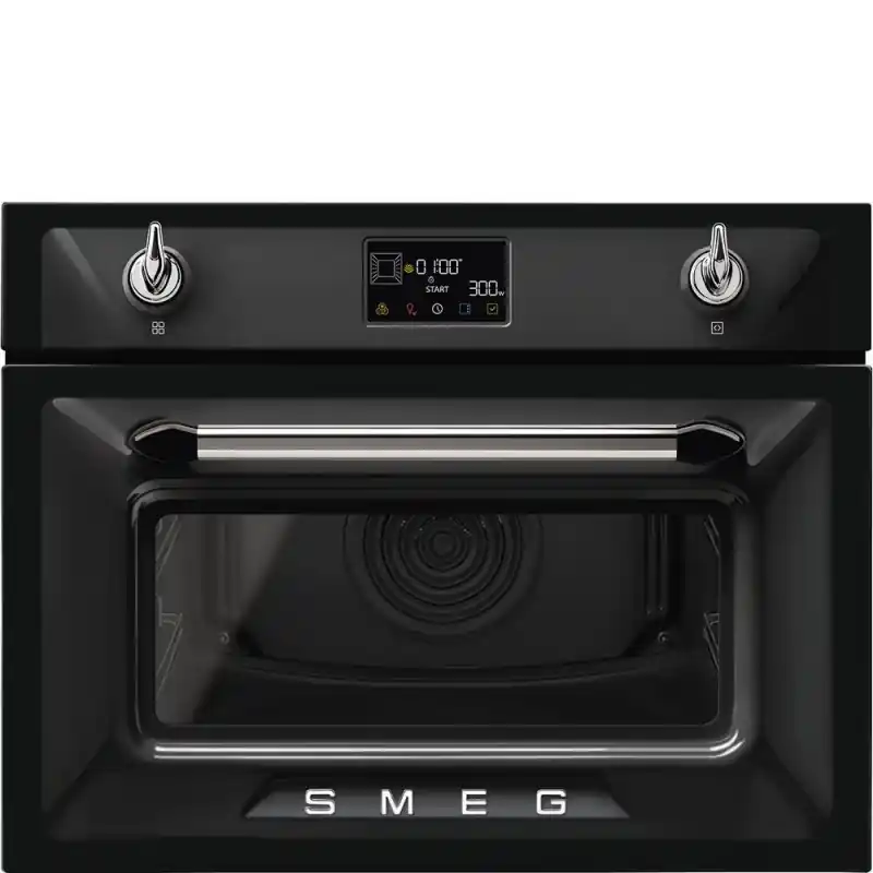 Reso Gratuito Smeg S Forno compatto combinato microonde Galileo SO4902M1N finitura nero da 60 cm