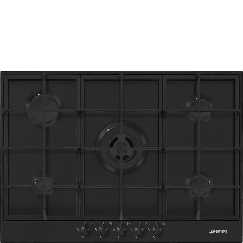 Promozione Esclusiva Smeg S Piano cottura a gas PX375MB finitura inox nero opaco da 72.5 cm
