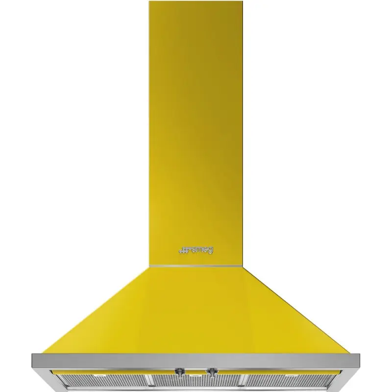Economico Smeg S Cappa aspirante a parete KPF9YW finitura giallo da 90 cm