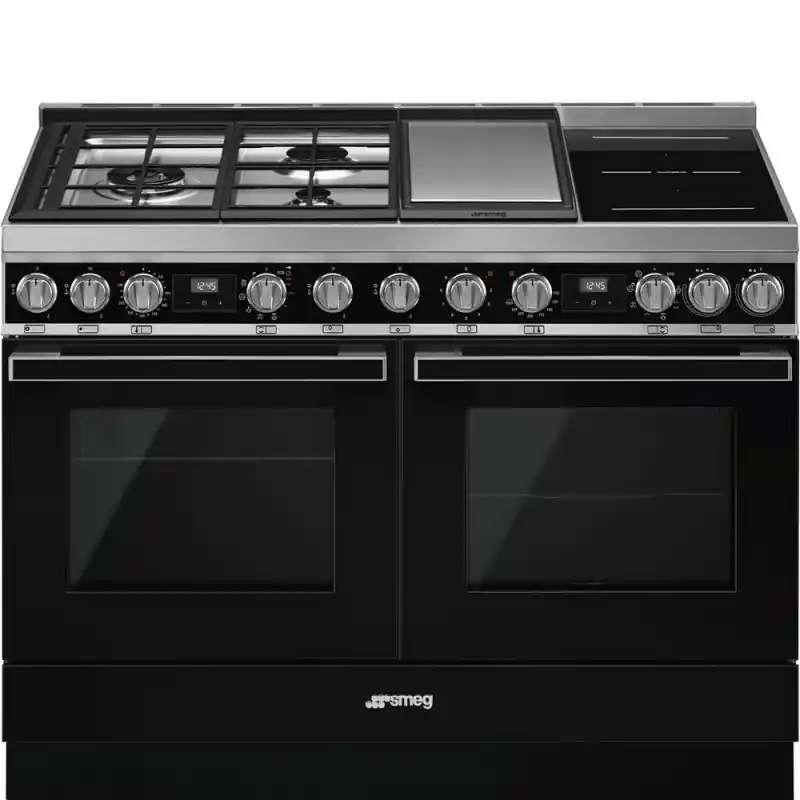 Smeg S Cucina CPF120IGMPBL con doppio forno termoventilato e piano cottura misto finitura nero da 120x90 cm Ultimissimo Modello