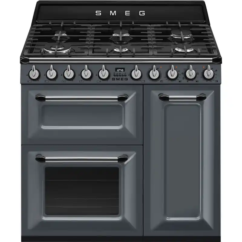Smeg S Cucina TR93GR con tre forni e piano cottura gas finitura Slate Grey da 90x60 cm Saldi
