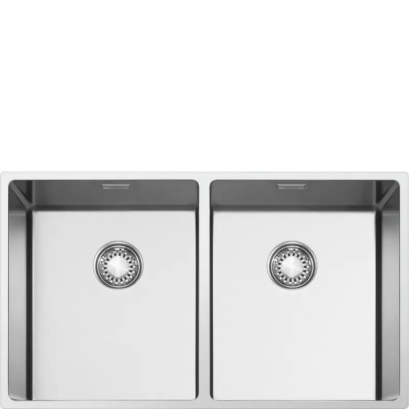 Bestseller Smeg S Lavello due vasche VR12S3434 finitura acciaio inox da 74x44 cm - Filotop/Flat/Sottotop