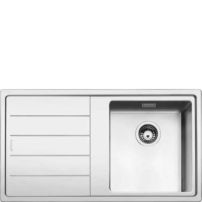 Smeg S Lavello una vasca con gocciolatoio sx LFT861S finitura acciaio inox da 87x51 cm - Filotop/Flat Prezzo Ridotto