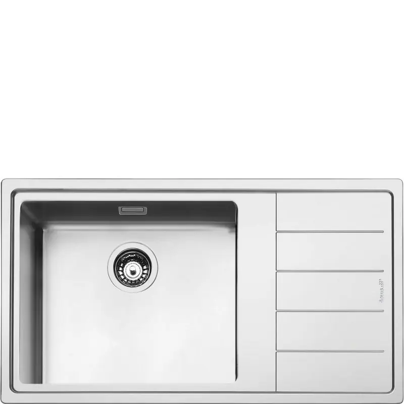 Smeg S Lavello una vasca con gocciolatoio dx LFTG861D finitura acciaio inox da 87x51 cm - Filotop/Flat Pagamento Sicuro