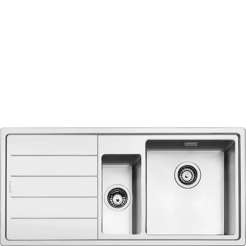 Compra Adesso Smeg S Lavello una vasca con vaschetta e gocciolatoio sx LFT102S finitura acciaio inox da 87x51 cm - Filotop/Flat