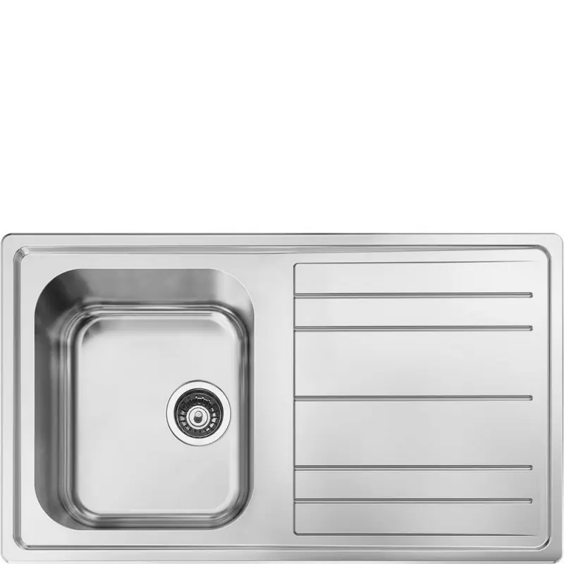 Popolare PRONTA CONSEGNA - Smeg Lavello una vasca con gocciolatoio LPR861 finitura acciaio inox da 86x50 cm - Semifilo