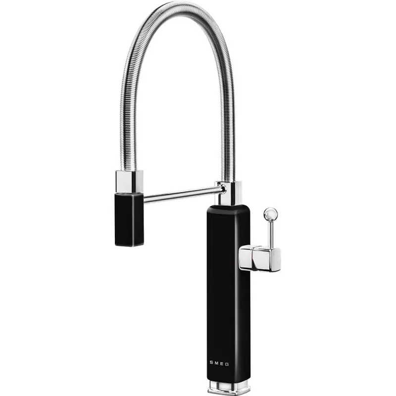 Smeg S Miscelatore monocomando con doccetta MDF50BL finitura nero Reso Gratuito