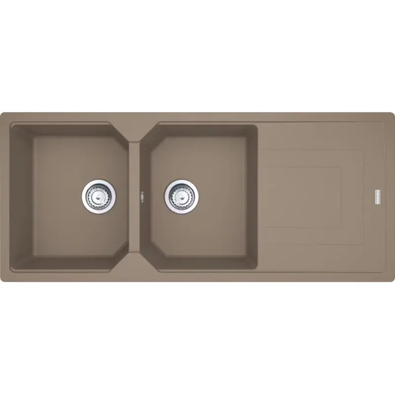 Offerta Del Giorno PRONTA CONSEGNA - Franke Lavello due vasche con gocciolatoio Urban Incasso UBG 621 114.0686.787 finitura fragranite oyster da 116x50 cm
