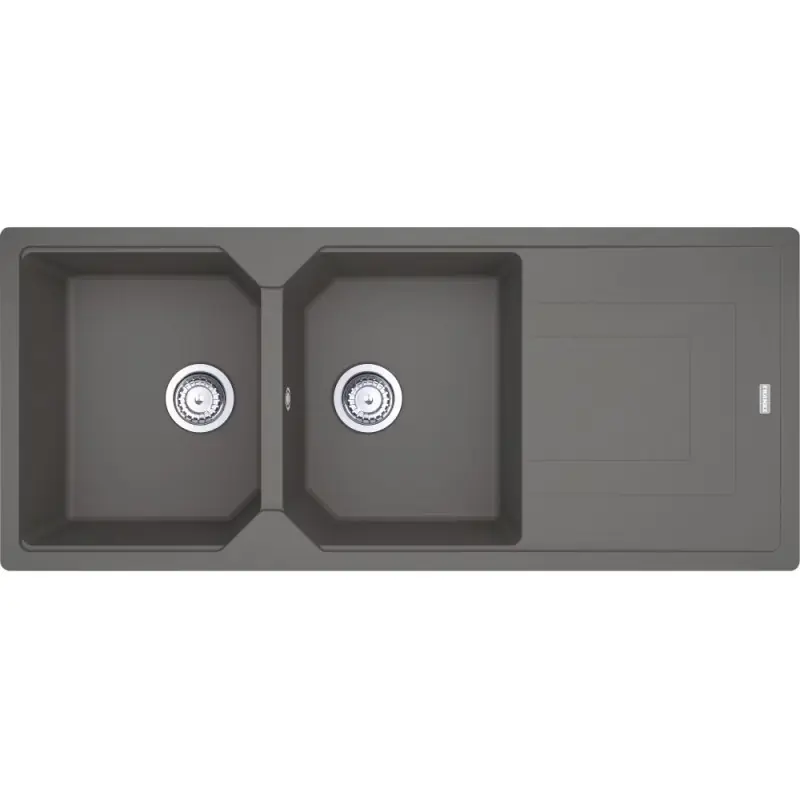 Economico PRONTA CONSEGNA - Franke Lavello due vasche con gocciolatoio Urban Incasso UBG 621 114.0686.788 finitura fragranite stone grey da 116x50 cm
